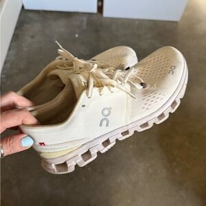 On Running Cream Athletic Shoes with CloudTec Sole